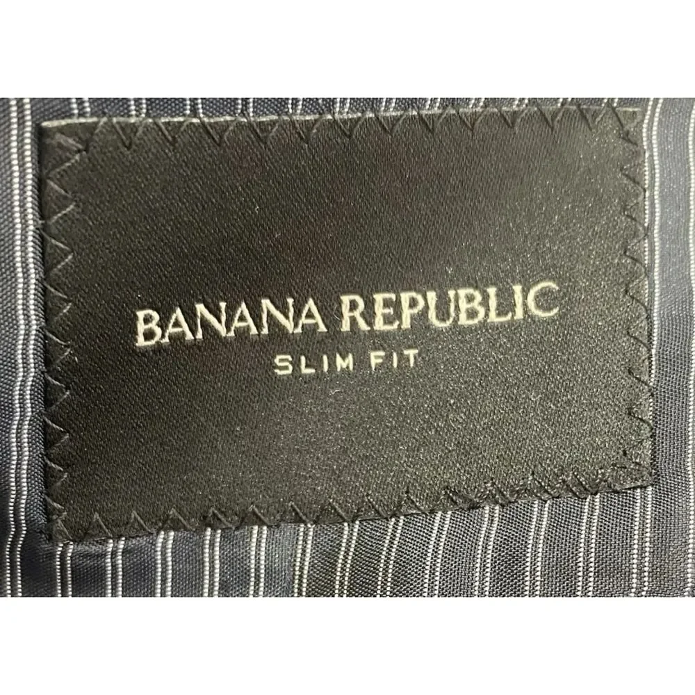 Banana Republic Navy Marzotto Slim Fit 44R Super 120s Wool Blazer Suit Jacket